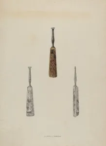 Marker Prints: Leather Guide Marker, c. 1937. Creator: Lloyd Charles Lemcke