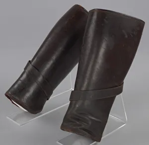 Leather leggings worn by Peter L. Robinson, Sr. during World War I, ca. 1917