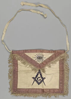 Eyes Collection: Leather Masonic apron owned by H. C. Anderson, mid 20th century. Creator: Unknown