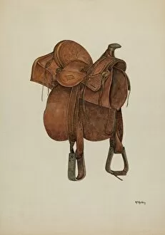 Saddle Gallery: Leather Saddle, c. 1940. Creator: William McAuley
