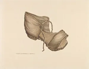 Campbell Gerke Rose Prints: Leather Shoe, c. 1940. Creator: Rose Campbell-Gerke