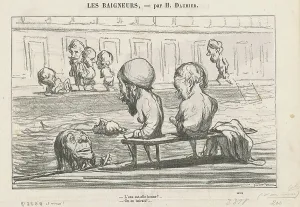 L'eau est-elle bonne?... / Une pleine eau, 19th century. Creator: Honore Daumier