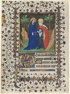 Workshop Of Collection: Leaves from a Book of Hours: The Visitation and Christ in Judgment, c. 1415. Creator