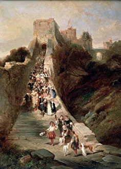 Eugene Louis Gabriel Prints: Leaving the Castle, 19th century. Artist: Eugene Isabey