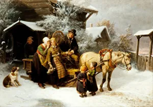 Leaving Home (Dalecarlian Scene). Artist: Nordenberg, Bengt (1822-1902) Leaving Home (Dalecarlian Scene). Artist: Nordenberg, Bengt (1822-1902)