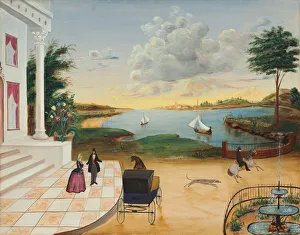 Leaving the Manor House, c. 1850 / 1855. Creator: Unknown
