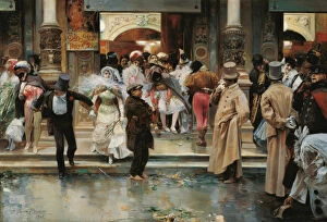Harlequin Gallery: Leaving the Masqued Ball. Artist: Garcia y Ramos, Jose (1852-1912)