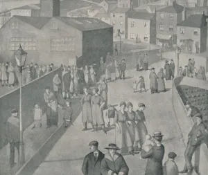 Munitions Industry Gallery: Leaving the Munition Works, 1918, 1920. Artist: Winifred Knights