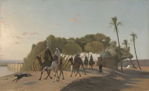 1824 1904 Prints: Leaving the Oasis, 1880s. Creator: Jean-Leon Gerome (French, 1824-1904)