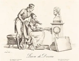 Drawing Lesson Prints: Lecon de Dessin (Drawing Lesson). Creator: Johann Anton André