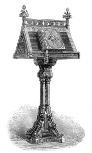 Lectern Prints: Lectern and Bible presented to the Prince of Wales, 1864. Creator: Unknown