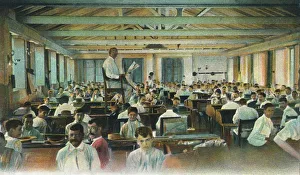 Employment Prints: Lector reading to cigar rollers, Cigar Factory, Havana, Cuba, 1910s
