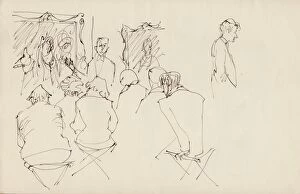 Lecture Collection: Lecture in an art gallery, c1950. Creator: Shirley Markham