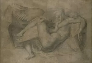 Erotic Art Gallery: Leda and the Swan, 1530-1540. Creator: Rosso Fiorentino (1495-1540)