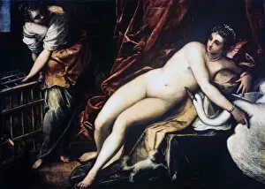 Reclining Collection: Leda and the Swan, 1550-1560. Artist: Jacopo Tintoretto