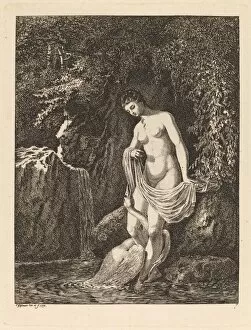 Waterfall Collection: Leda and the Swan, 1770. Creator: Salomon Gessner