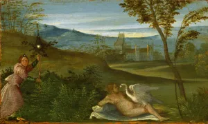 Venetian School Collection: Leda and the Swan, c. 1500. Artist: Giorgione (1476-1510)