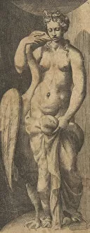 Leda and the swan, ca 1531-76. Creator: Giulio Bonasone