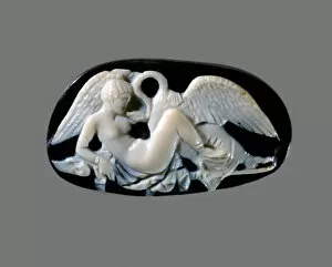Cameo Collection: Leda and the Swan (Cameo), 3rd cen. AD. Creator: Classical Antiquities
