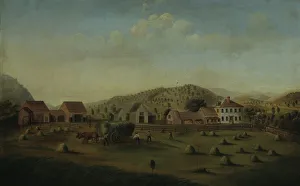 Oxen Prints: Leete Farm, West Claremont, New Hampshire, ca. 1822. Creator: Francis Alexander
