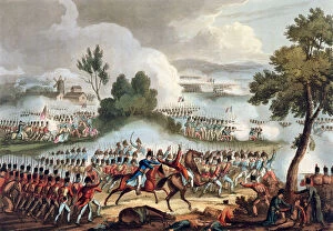 Battle Of Waterloo Gallery: The Left Wing of the British army in Action at the Battle of Waterloo, June 18th 1815 Artist