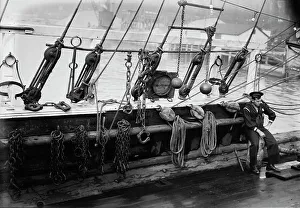 Rigging Prints: Leg irons etc. on SUCCESS, between c1910 and c1915. Creator: Bain News Service