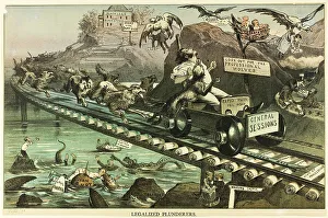Newsprint Prints: Legalized Plunderers, from Puck, 1880. Creator: Unknown