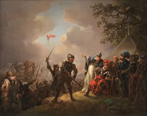 Lorentzen Christian August Prints: The Legend of the Danish Flag (the Dannebrog) Falling from the Heavens during the Battle