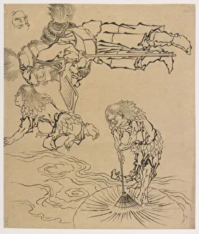 Legendary beings, late 18th-early 19th century. Creator: Hokusai Legendary beings, late 18th-early 19th century. Creator: Hokusai