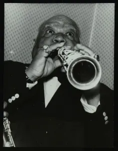 Legendary jazz clarinetist and saxophonist Sidney Bechet at Colston Hall, Bristol, 1956