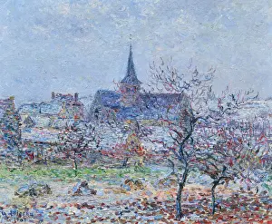 Spring Landscape Prints: L'eglise de Bennecourt, 1901