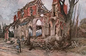 Flameng Francois Prints: L'eglise de Frise, 1916. Creator: Francois Flameng