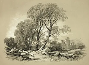 Harding Jd Prints: Leicester Castle, from Picturesque Selections, 1860. Creator: James Duffield Harding
