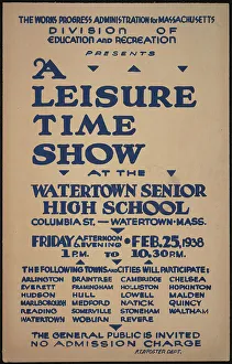 Free Prints: A Leisure Time Show, Watertown, MA, 1938. Creator: Unknown