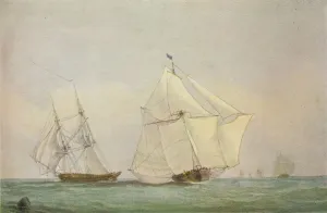 Edward Keble Gallery: Leith Smack Running Up Swim, October, 1838. Artist: John Christian Schetky