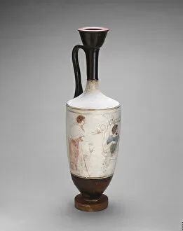 Terra Cotta Gallery: Lekythos (Oil Jar), 410-400 BCE. Creator: Reed Painter