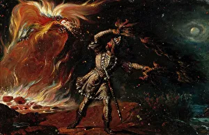 Kalevala Prints: Lemminkäinen and the Fiery Eagle, 1867. Creator: Robert Wilhelm Ekman