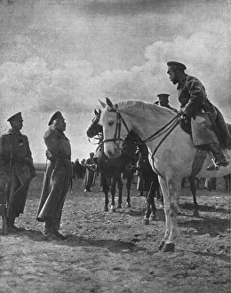 On Horseback Prints: L'Empereur de Russie parmi ses soldats, 1916. Creator: Serge Timofeew