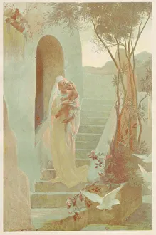 Each With A Tissue Paper Guard Prints: LEnfant, 1899. Creator: Guillaume Dubufe (French, 1853-1909); Imprimerie Champenois