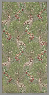 Brocade Collection: Length of Woven Silk, France, Mid-1760s. Creator: Unknown