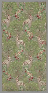 Silver Thread Prints: Length of Woven Silk, France, Mid-1760s. Creator: Unknown
