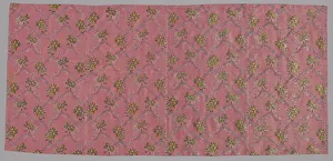 Brocaded Prints: Four Lengths of Woven Silk, France, 1760s. Creator: Unknown