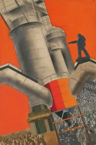 Industrialisation Prints: Lenin and socialist reconstruction, 1920. Creator: Klutsis, Gustav (1895-1938)