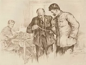 Lenin and Stalin at the Direct Wire, 1918, (1939). Creator: Pyotr Vasilyev