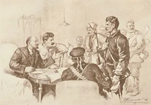 Communism Prints: Lenin and Stalin Speaking to Red Guards in the Smolny