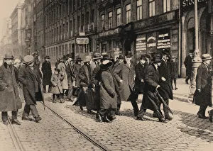 Lenin in Stockholm with Ture Nerman and Carl Lindhagen on 13 April 1917, 1917. Artist: Malmstrom, Axel (1872-1945)