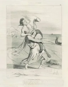 Kidnap Prints: L'enlevement d'Hélène, 19th century. Creator: Honore Daumier
