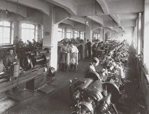 Works Prints: Lens Processing at the Factory of the Optical Mechanical Association in Petersburg, 1916