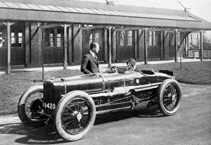 Classic Gallery: Leo Cozens and May Cunliffe with 1924 Sunbeam Grand Prix car. Creator: Unknown