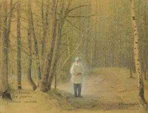 Russian Writer Gallery: Leo Tolstoy in the forest